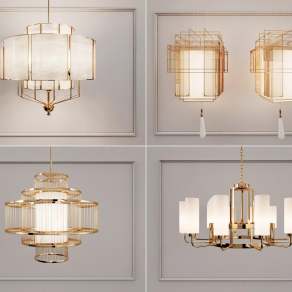 新中式吊灯3D模型下载